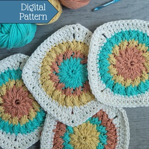 Granny Square Crochet Pattern (Garden Party Square Motif - PDF Download)