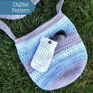 PATRÓN DE BOLSO DE GANCHILLO, Patrón de bolso cruzado con estrellas cruzadas y estuche para gafas de sol, Instrucciones para bolso de mercado, bolso de mano de ganchillo, bolso de playa