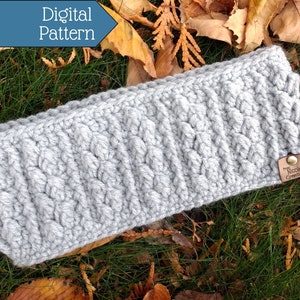 Crochet Headband Pattern, Textured Ear Warmer Pattern for 5 Sizes from Toddler through Adult, Bonfire Headband, Downloadable + Printable PDF