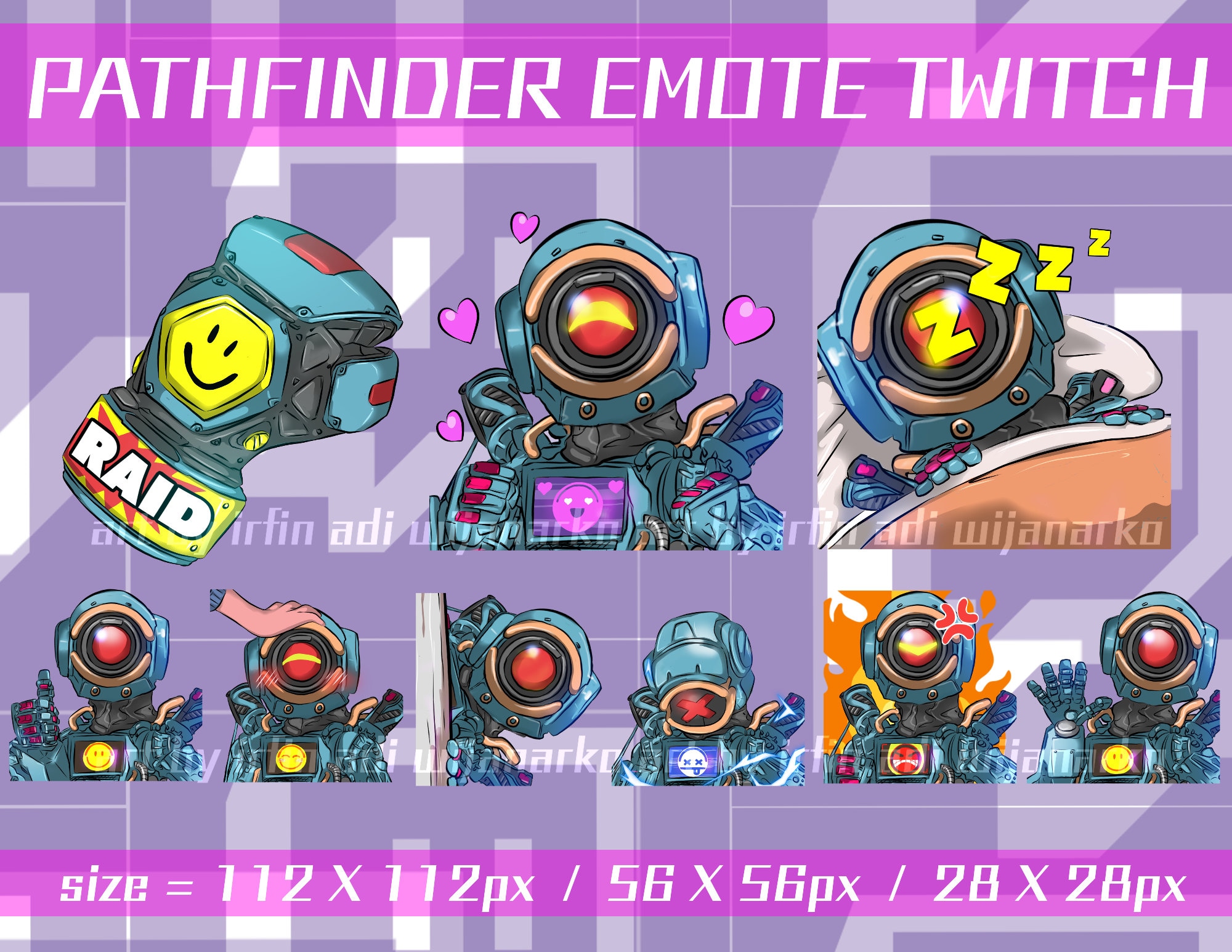 Apex Legends Twitch Emotes Pack Pathfinder Apex Legends Robot Etsy
