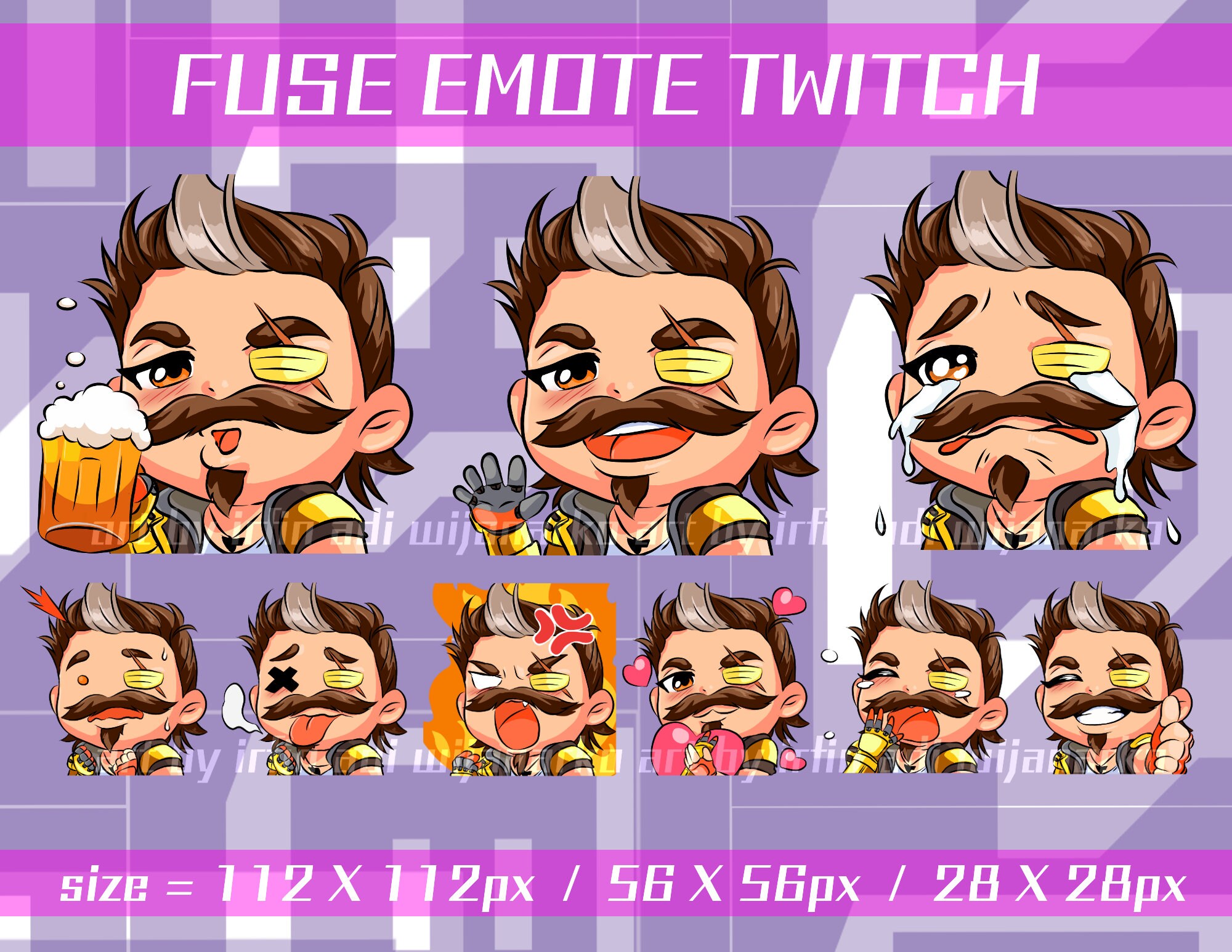 Apex Legends Twitch Emotes Pack Fuse Apex Legends Twitch Etsy