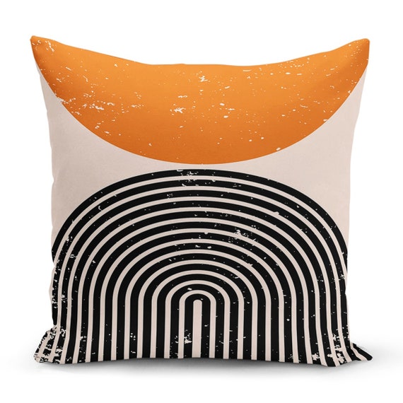 Orange Abstract Cushion Cover Indoor Outdoor Decorative Throw Etsy UK