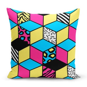 Impresión digital, funda de cojín, 43*43 cm, funda interior exterior, funda de almohada UK, estampado geométrico, contemporáneo, hogar moderno, diseño geométrico.