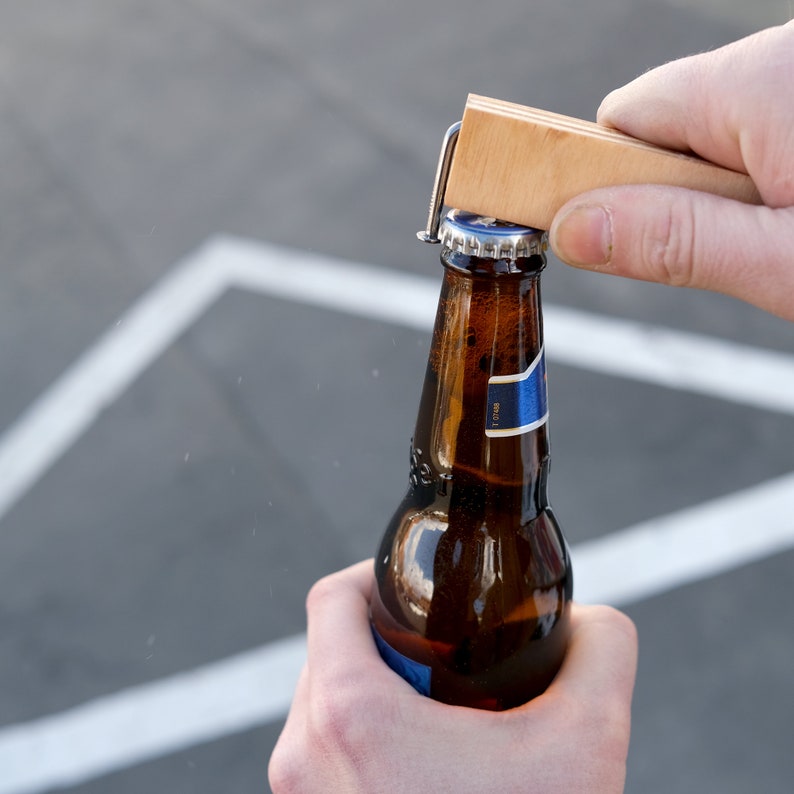 Bent Nail Wood Bottle Opener image 3