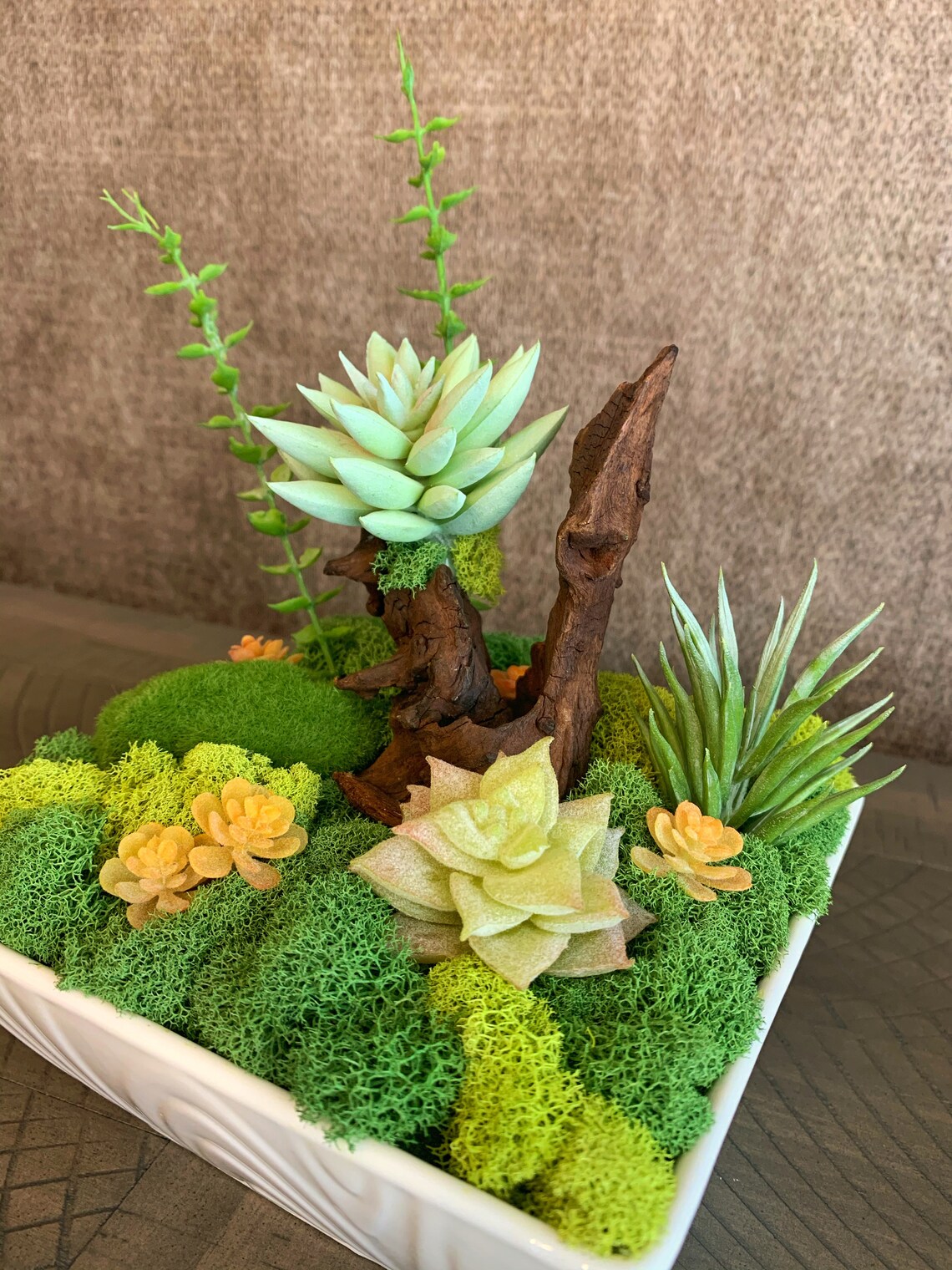 Zen Moss Arrangementwith preserved moss driftwood and Etsy