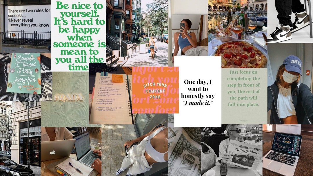 Goals and Vision Board Wallpaper, Digital, Wallpaper, Screensaver