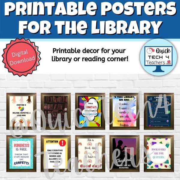 Library Posters | Library Decor | Positive Reading Decor