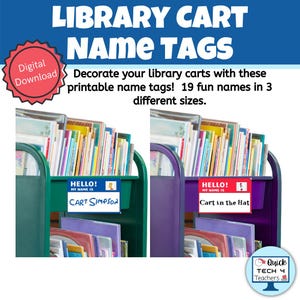 Library Cart Name Tags