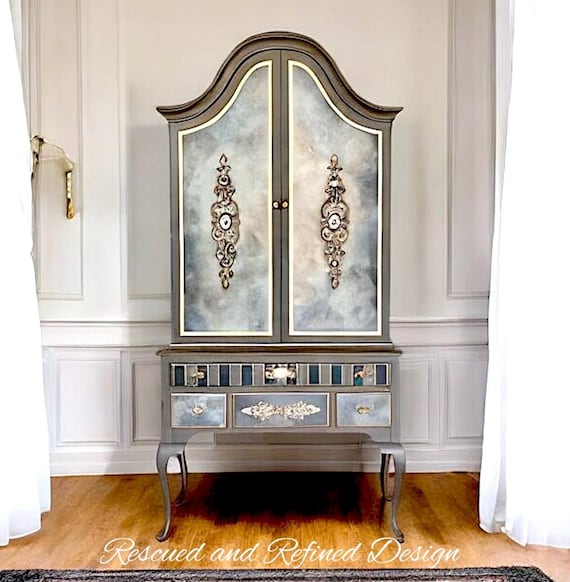 Tall Dresser. Elegant Armoire. Wardrobe Storage. French Style Clothing  Cabinet. French Highboy - Etsy