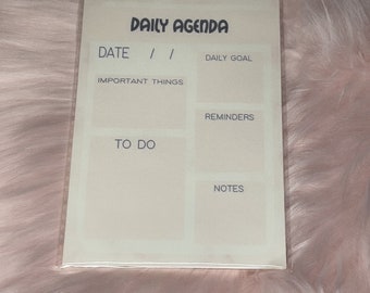 4x6” Pink Daily Agenda Notepad/Memopad | Daily Planner | Daily Agenda | Daily Notepad | Memopad |