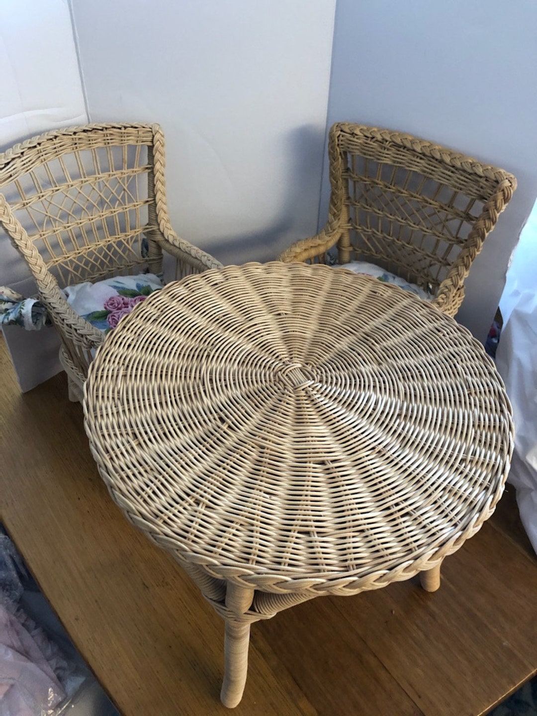 Pleasant Company Samantha's Wicker Table and Chairs Set Etsy