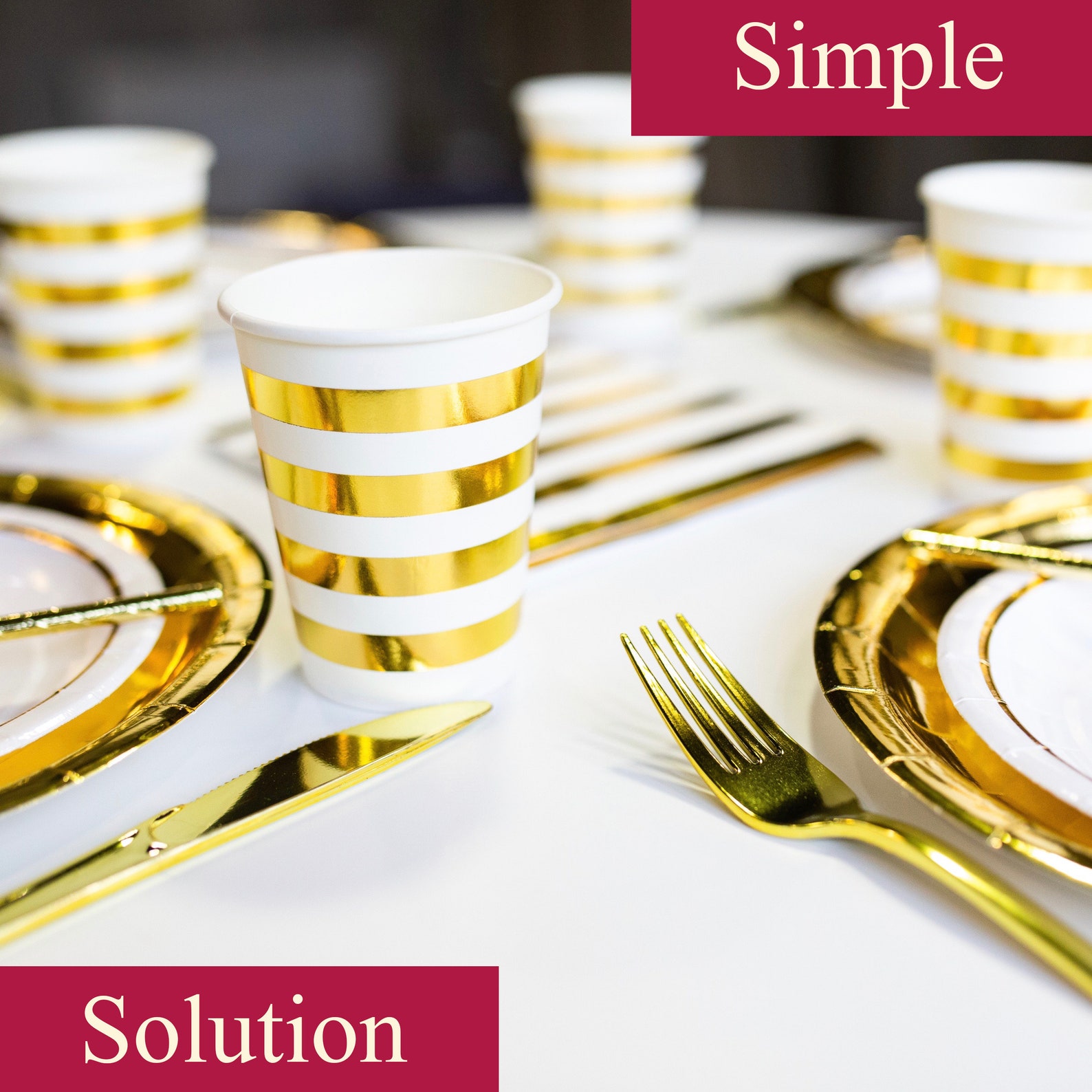 White Gold Paper Plates Cups and Napkins Party Supplies Etsy