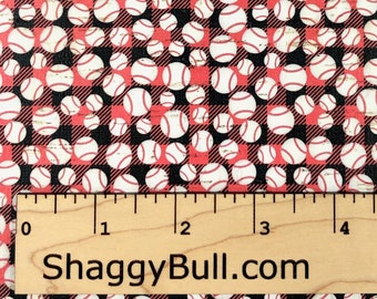 Leather Backed Cork Baseballs on Buffalo Plaid Print 8"x10", 4x6(Cork Applied to Real Genuine Cowhide Leather)4-5oz/1.8-2mm Active