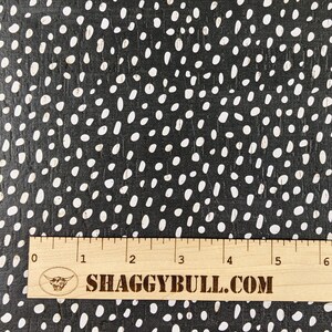 Leather Backed Cork Dalmatian Dots Black 8&quot;x10&quot;, 4&quot;x6&quot; Animal Print (Cork Applied to Real Genuine Cowhide Leather) 4-5oz / 1.8-2mm
