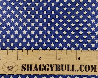 Leather Backed Cork Mini Stars Blue Print 8x10(Cork Applied to Real Genuine Cowhide Leather)4-5oz/1.8-2mm