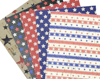 Leather Backed Cork STARS Collection / 4th of July (5) 4"x6" Sheets / St Patty's (Cork Applied to Real Genuine Cowhide Leather)4-5oz/1.8-2mm