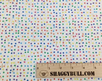 Leather Backed Cork Multicolor Polka Dots (Polka-dots) Print 8"x10, 4"x6 (Cork Applied to Real Genuine Cowhide Leather) 4-5oz/1.8-2mm