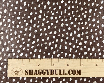 Leather Backed Cork Dalmatian Dots Brown 8"x10", 4"x6" Animal Print (Cork Applied to Real Genuine Cowhide Leather) 4-5oz / 1.8-2mm