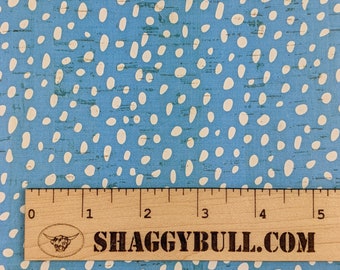 Leather Backed Cork Dalmatian Dots Sky Blue 8x10, 4x6 Animal Print (Cork Applied to Real Genuine Cowhide Leather)4-5oz/1.8-2mm