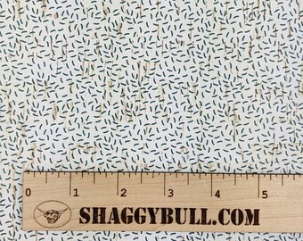 Leather Backed Cork Scattered Rice Teal Rice Print 8"x10", 4"x6" (Cork Applied to Real Genuine Cowhide Leather)4-5oz/1.8-2mm