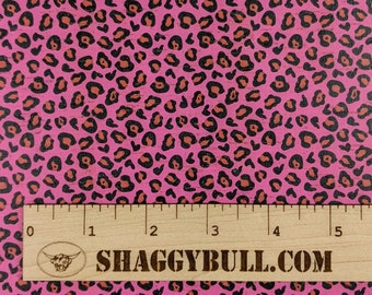 Leather Backed Cork Leopard Valentines Print 8"x10", 4"x6" (Cork Applied to Real Genuine Cowhide Leather) 4-5oz/1.8-2mm
