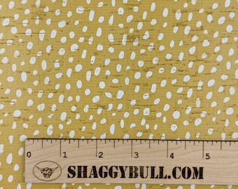 Leather Backed Cork Dalmatian Dots Gold 8"x10", 4"x6" Animal Print (Cork Applied to Real Genuine Cowhide Leather) 4-5oz / 1.8-2mm