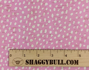 Leather Backed Cork Dalmatian Dots Baby Pink 8"x10", 4"x6" Animal Print (Cork Applied to Real Genuine Cowhide Leather)4-5oz/1.8-2mm