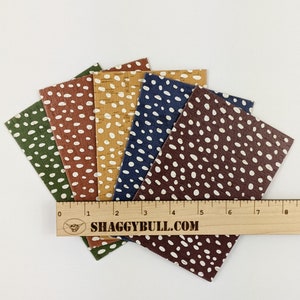 Leather Backed Cork Dalmatian Dots Fall Collection Five 4&quot;x6&quot; Sheets/Animal Print(Cork Applied to Real Genuine Cowhide Leather)4-5oz/1.8-2mm