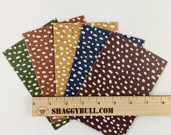 Leather Backed Cork Dalmatian Dots Fall Collection Five 4"x6" Sheets/Animal Print(Cork Applied to Real Genuine Cowhide Leather)4-5oz/1.8-2mm