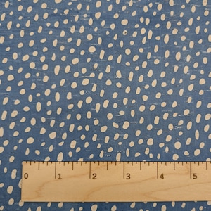 Leather Backed Cork Dalmatian Dots Navy Blue 8&quot;x10&quot;, 4&quot;x6&quot; Animal Print (Cork Applied to Real Genuine Cowhide Leather)4-5oz/1.8-2mm