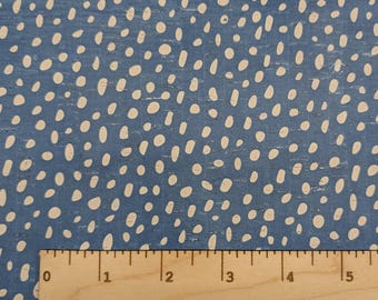Leather Backed Cork Dalmatian Dots Navy Blue 8"x10", 4"x6" Animal Print (Cork Applied to Real Genuine Cowhide Leather)4-5oz/1.8-2mm