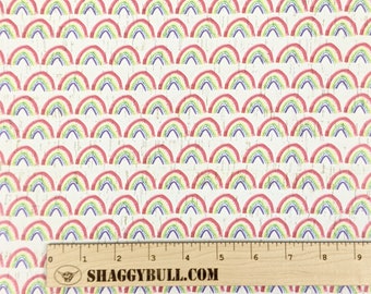 Leather Backed Cork BOHO Rainbows Print 8"x10", 4"x6" (Cork Applied to Real Genuine Cowhide Leather) 4-5oz / 1.8-2mm