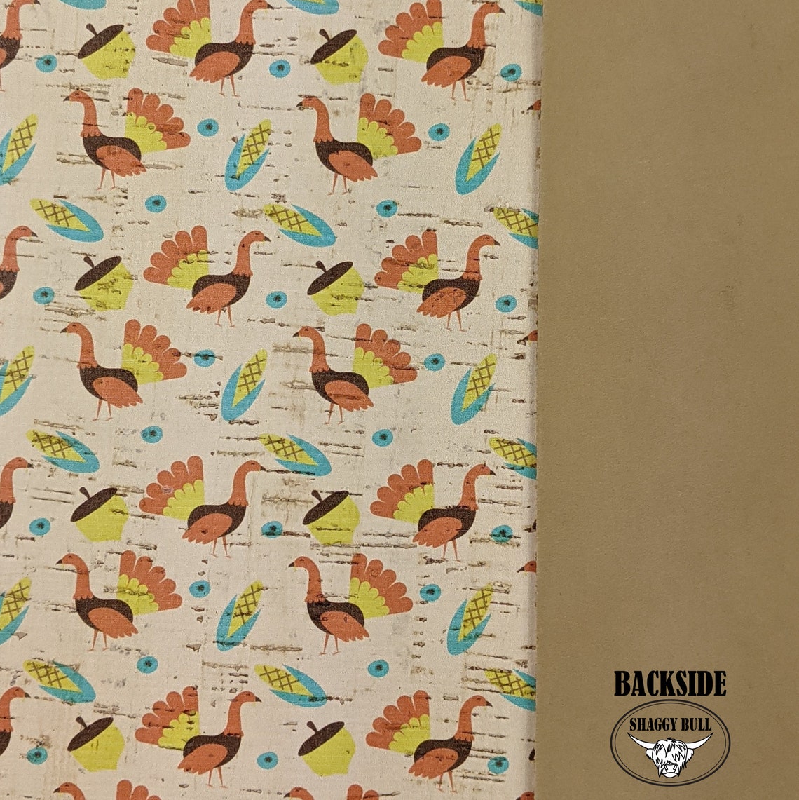 Leather Backed Cork Thanksgiving Turkeys / Thanksgiving Print Etsy