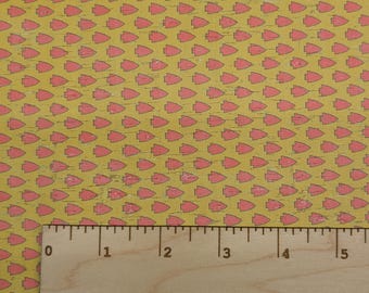 Leather Backed Cork Arrowheads Red on Yellow Print 8"x10", 4"x6" (Cork Applied to Real Genuine Cowhide Leather)4-5oz/1.8-2mm