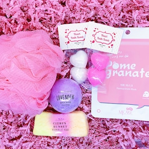Spa Box for Woman | Thinking of you | Personalized Gift | Face Sheet Mask | Bath Bombs | Care Package | Gift for Her