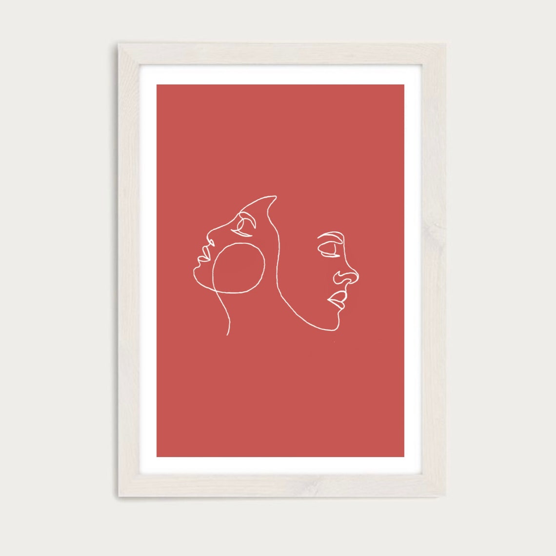 A4 Framed Wall Art Print Abstract Faces Etsy