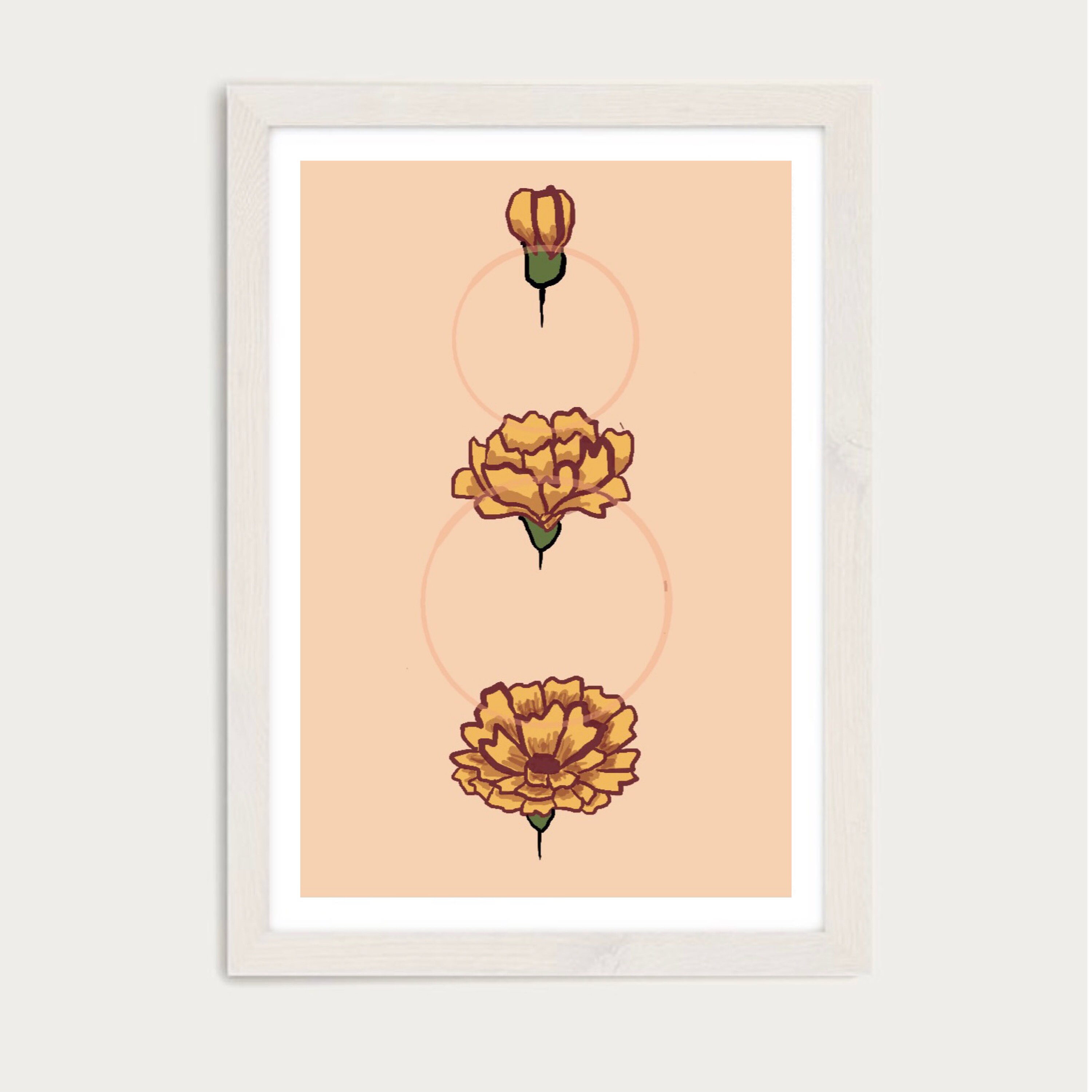 A4 Framed Wall Art Print Floral Etsy France