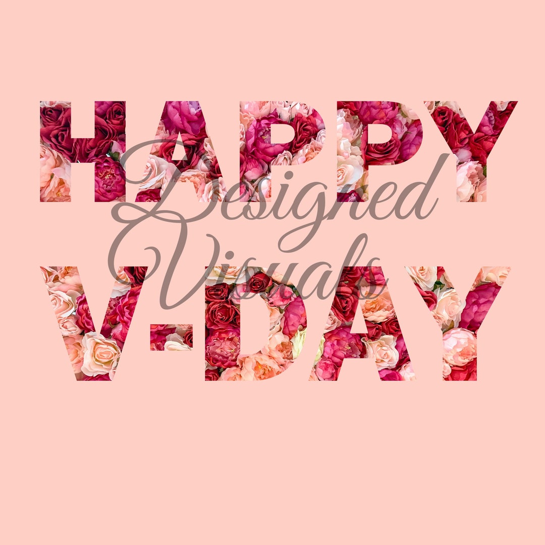 Happy Vday PNG, Happy Vday JPEG, Valentine's Day, Valentine, Flowers