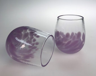 Purple Stemless Wine Glass