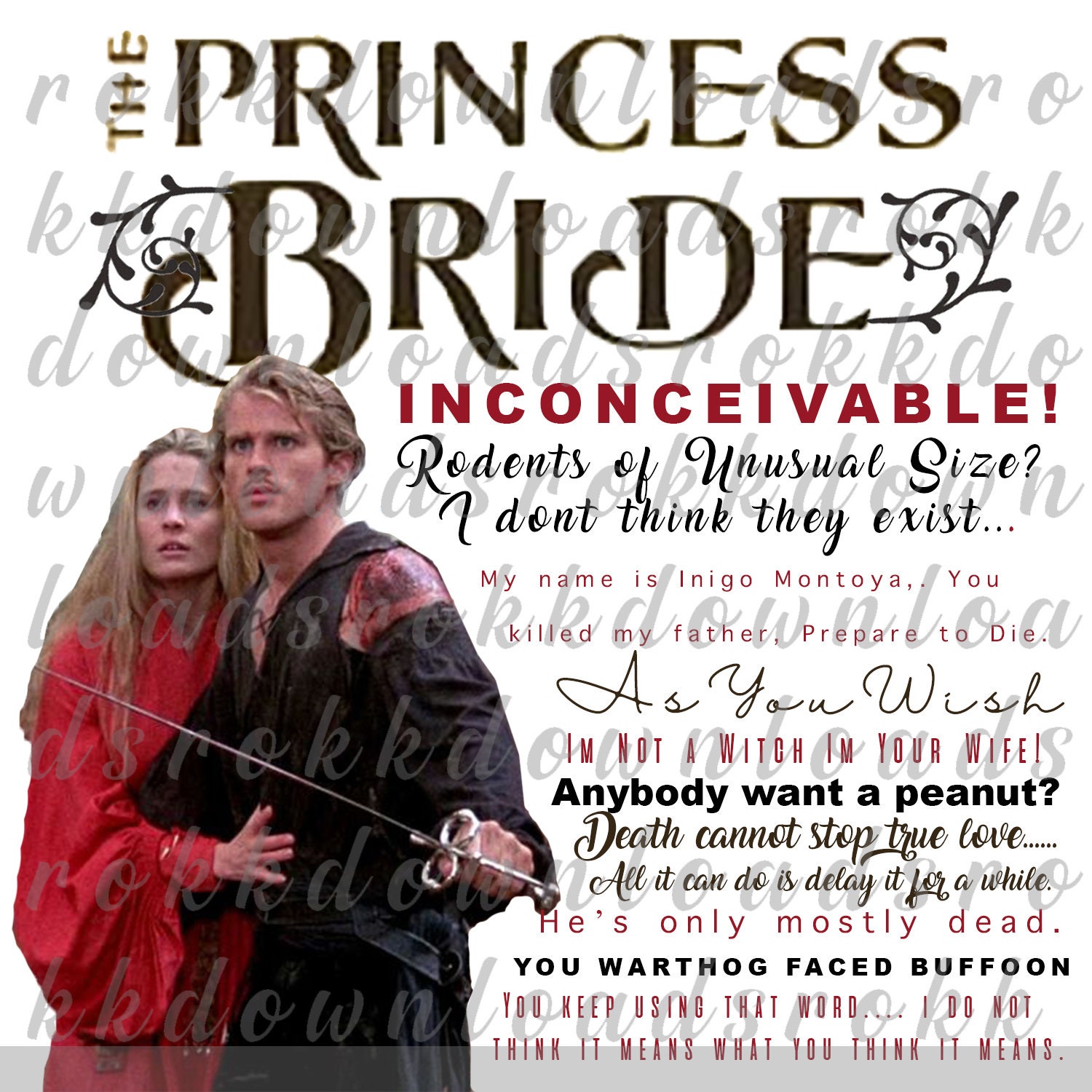 Princess Bride movie quotes / digital download svg