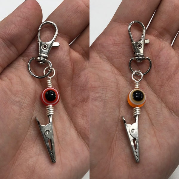 Evil eye card clip keychain  | ATM card clip | bracelet helper | small credit card clip | evil eye keychain | card grabber