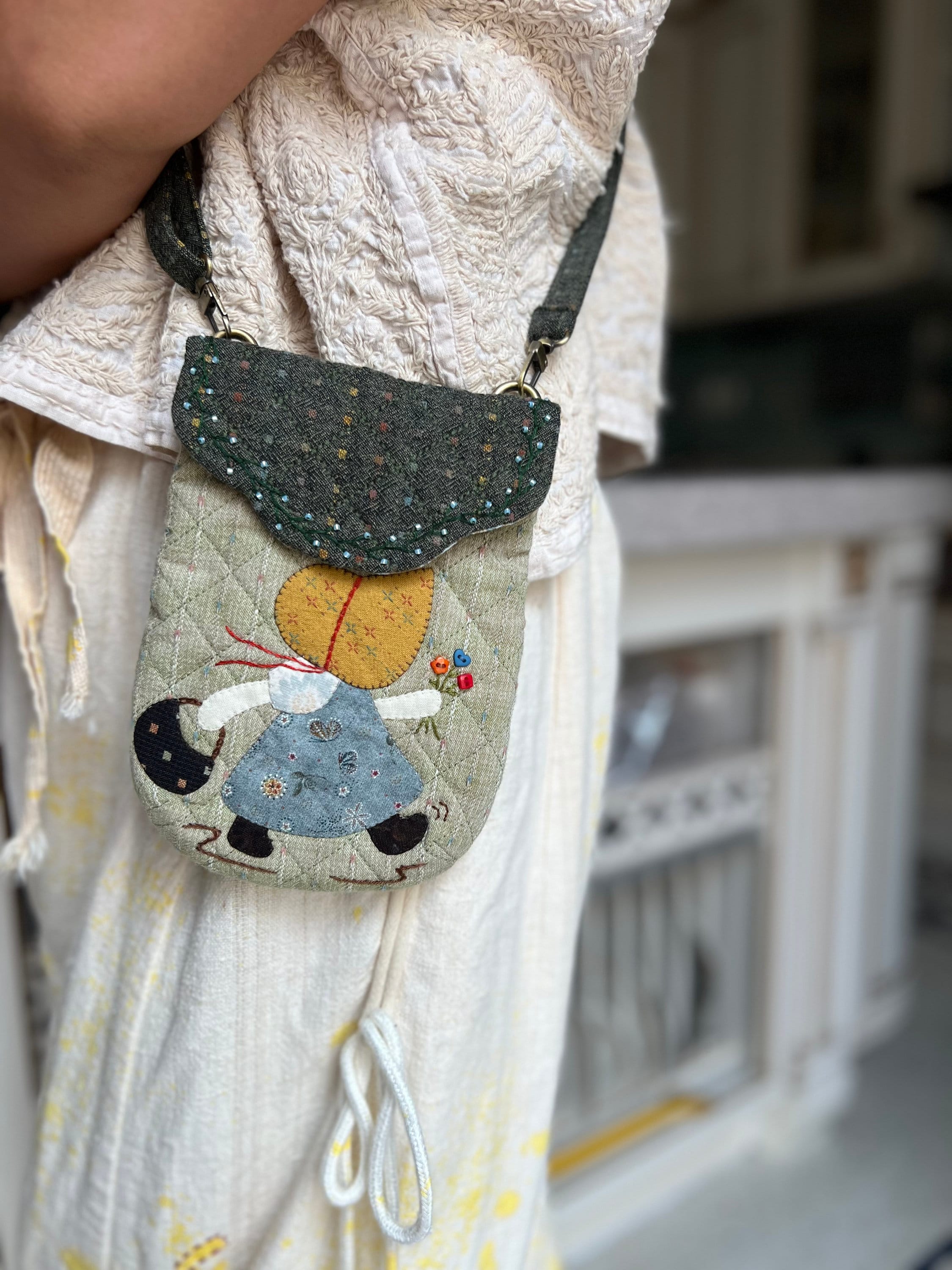 Buy Handmade Quilted Bag in Japanese Patchwork Style Cotton