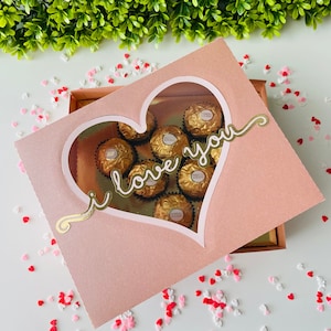 Plantilla de caja Ferrero, archivo de corte de caja de chocolate, regalo de San Valentín Ferrero, regalo para San Valentín, plantilla de caja Ferrero personalizada, caja de embalaje SVG