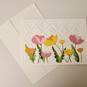 greeting card with flowers, flower birthday card mom, flower card, birthday card with flowers, blank card, homemade card, handmade card