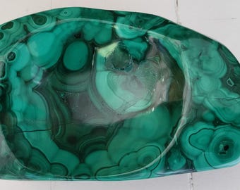 Empty pocket, malachite ashtray from the 60s and 70s
