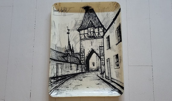 Plateau Décor Alsace – Résine, D'après Bernard Buffet, Collection, Bel état