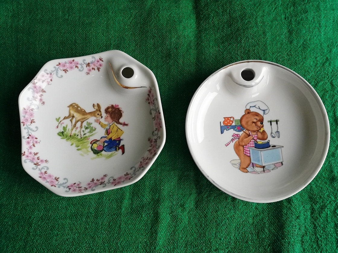 VENDU – Ancienne assiette chauffante bébé porcelaine rétro – Le Grenier de  Lisette