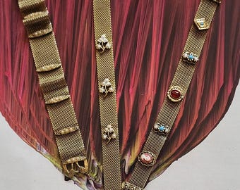 1960s - 3 ribbon mesh bracelets