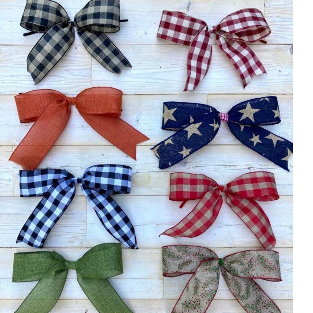Bows for Wreaths, Holiday Bows, Buffalo Plaid Bows, Seasonal Bows
