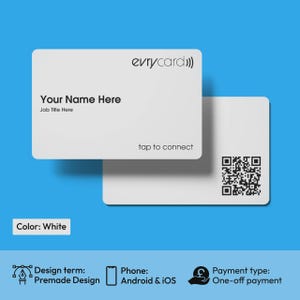 Evrycard - Biglietto da visita NFC intelligente personalizzato / Biglietto da visita digitale con nome e titolo professionale
